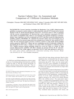 Suction Catheter Size - Texas State University