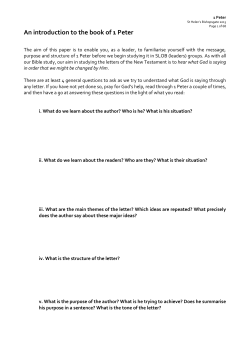 An introduction to the book of 1 Peter