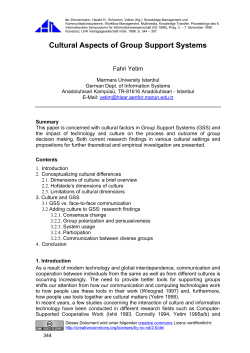 Cultural Aspects of Group Support Systems