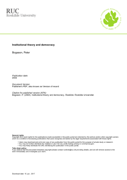 Institutional theory and democracy Bogason, Peter