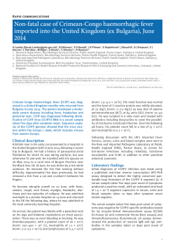 Non-fatal case of Crimean-Congo haemorrhagic fever imported into