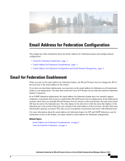 Email Address for Federation Configuration