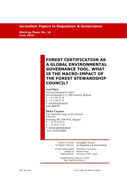 Forest Certification as a Global Environmental Governance Tool