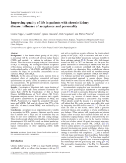Improving quality of life in patients with chronic