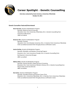 Career Spotlight - Genetic Counselling