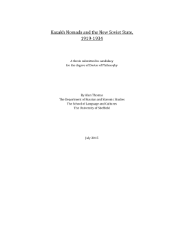 Kazakh Nomads and the New Soviet State, 1919-1934