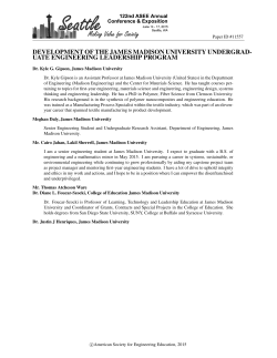 development of the james madison university undergraduate