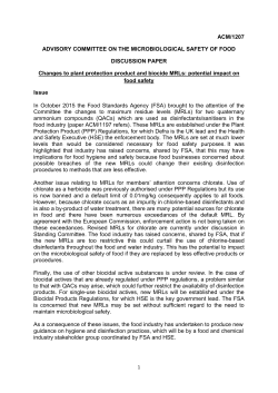 ACM/1207 - Food Standards Agency