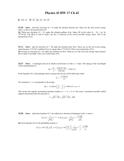Physics 43 HW 14