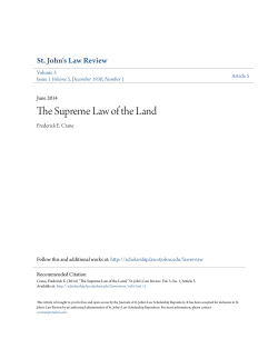The Supreme Law of the Land - St. John`s Law Scholarship Repository