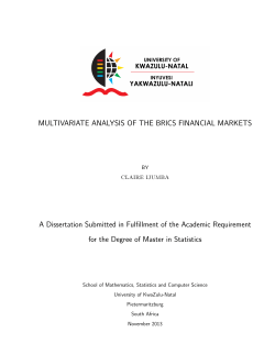 MULTIVARIATE ANALYSIS OF THE BRICS FINANCIAL MARKETS