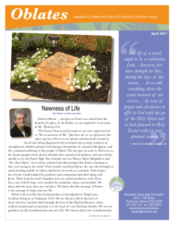 April 2011 - Sisters of St. Benedict