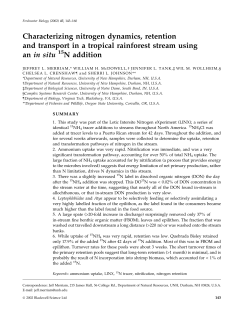 Characterizing nitrogen dynamics, retention and transport in a