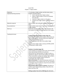 3-digit numbers Objectives &bull; To introduce 3