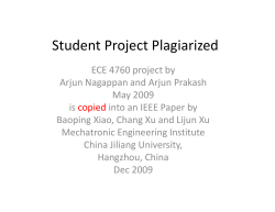 Student Project Plagiarized - Cornell ECE