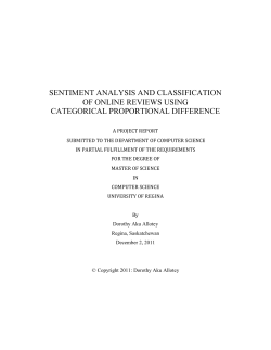 Sentiment Analysis and Classification of Online Movie Reviews