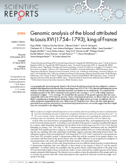 Genomic analysis of the blood attributed to Louis XVI - digital