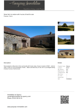 Stone farm to restore with 4 acres of land for sale