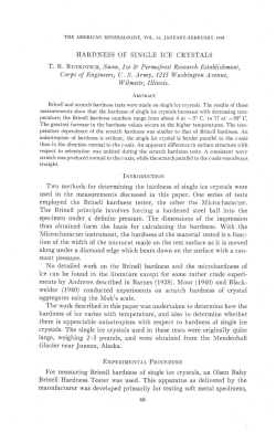 HARDNESS OF SINGLE ICE CRYSTALS T. R. BurrovrcH, Snow, f