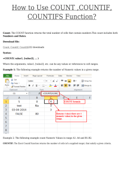 How to Use COUNT ,COUNTIF, COUNTIFS Function?