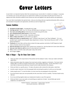 Cover Letters - Stockton University
