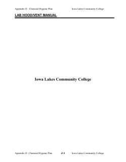 IOWA STATE UNIVERSITY FUME HOOD MANUAL