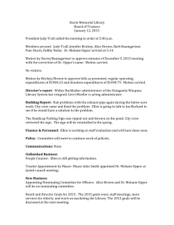 Sturm Memorial Library Board of Trustees January 12, 2015