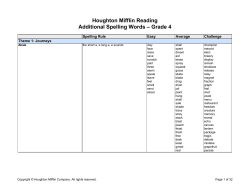 Houghton Mifflin Reading Additional Spelling Words – Grade 4