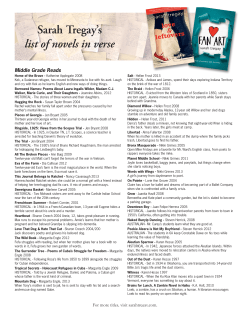 Sarah Tregay`s list of novels in verse