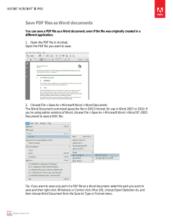 Save PDF files as Word documents
