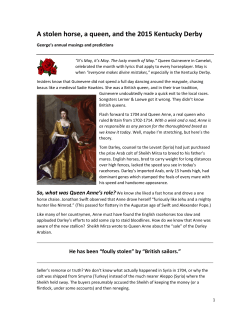 A stolen horse, a queen, and the 2015 Kentucky Derby