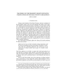 the perils of the property rights initiative: taking stock of nevada