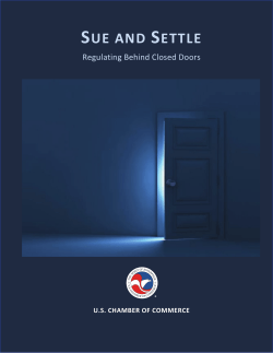 Sue and Settle - US Chamber of Commerce