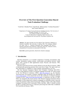 Overview of The First Question Generation Shared Task Evaluation