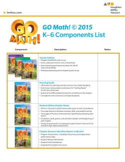 GO Math! © 2015 K–6 Components List