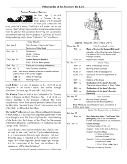Palm Sunday of the Passion of the Lord Holy Week Easter Triduum