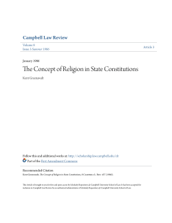 The Concept of Religion in State Constitutions