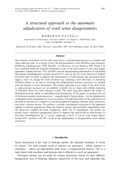 A structural approach to the automatic adjudication of word sense