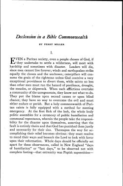 Declension in a Bible Commonwealth