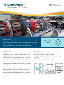 Introduction Objective Every Angle Spare Parts Optimizer