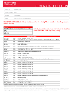 TECHNICAL BULLETIN