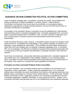guidance on non-connected political action committees