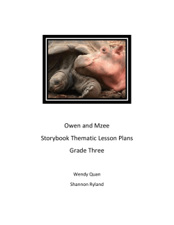 Owen and Mzee Storybook Thematic Lesson