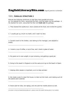 topic: parallel structure 2