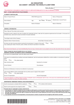 Assist Around The World Claim Form