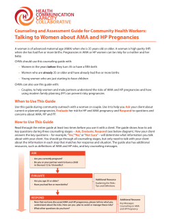 Talking to Women about AMA and HP Pregnancies