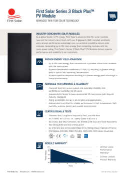 First Solar Series 3 Black Plus™ PV Module