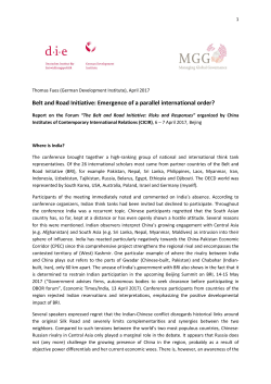 Fues Belt and Road Initiative April 2017