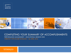 COMPLETING YOUR SUMMARY OF ACCOMPLISHMENTS