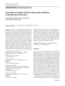 Interaction of organic solvents with protein structures at protein